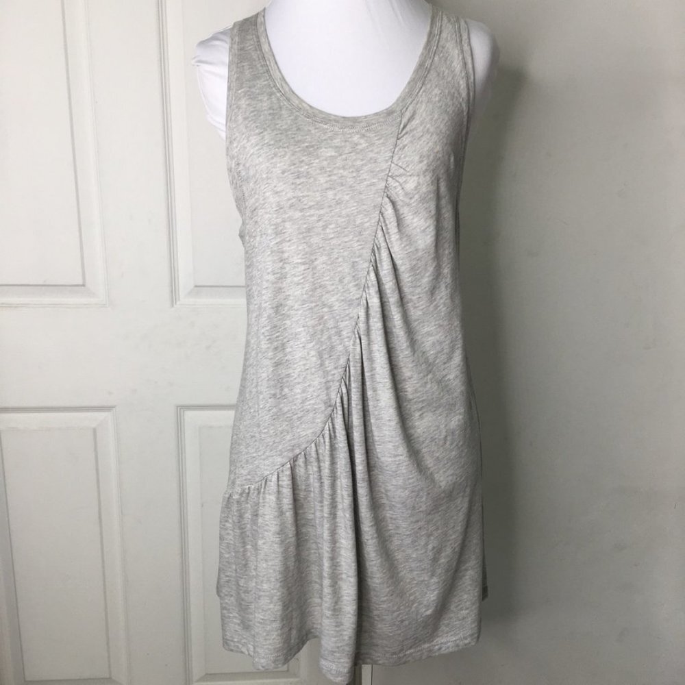 Demylee Womens Ruched Gathered Gray Tank Top T Shirt Size Medium Sleeveless